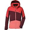 killtec Ragazze Giacca da sci/giacca funzionale con cappuccio staccabile e paraneve, impermeabile KSW 182 GRLS SKI JCKT, coral, 152, 39904-000
