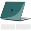 TECOOL Cover per MacBook Air M1 (A2337) e MacBook Air 13 Pollici Retina 2020 2019 2018 (A2179 A1932), Custodia Rigida Protettiva Sottile in Plastica e Copritastiera UE, Cristallo Turchese Profondo