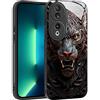 YUXING Cover per Honor 90 5G - Abstact Art Geometry Pattern Antigraffio Vetro Back Cover, Custodia Antiurto Antiscivolo Sottile (Tiger)