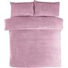 Sleepdown Teddy-Set di Biancheria da Letto con Copripiumino e Federa per Cuscino, in Pile Color Malva, Termico e Caldo, Super Morbido, 135 x 200 cm, Poliestere, Singolo