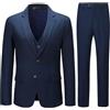 Allthemen Abito da Uomo in 3 Pezzi Slim Fit Completo da Sposa 2 Bottoni Blazer da Lavoro Gilet Pantaloni per La Festa Blu XL