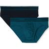 Emporio Armani Underwear 2-Pack Brief Boxer, Nero (Petrolio/Marine 17534), Small (Pacco da 2) Uomo