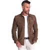 D'Arienzo Camicia in Pelle Scamosciata Cuoio Uomo Giacca Renna Estiva Primaverile Vera Pelle Calvin 54/Cuoio
