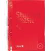 BRUNNEN Blocco universitario Premium Student Colour Code | A4, rigatura 26, 80 fogli, rosso