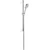 Duravit Universal Set doccia, Sistema doccia con 3 tipi di getto (Rain, Pulse, Mono), Asta doccia (700 mm) con doccetta regolabile in altezza, Tubo doccia con protezione antitorsione, Cromo/Bianco