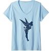 Disney Peter Pan Tinker Bell Pixie Dust Silhouette Maglietta con Collo a V