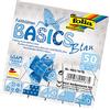 folia 464/1010 - Fogli pieghevoli Basics blu, 10 x 10 cm, 80 g/m², 50 fogli assortiti in 5 motivi, ideali per meravigliosi figure e forme pieghevoli