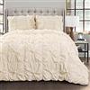 Lush Decor Bella - Set di biancheria da letto in stile vintage chic, 3 pezzi, con federe, king size, in poliestere, colore: avorio