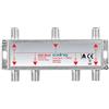 Axing SVE 60-01 Distributore partitore satellitare e digitale terrrestre 6 Vie, Splitter 5-2400 MHz, connettore F, con passagio DC