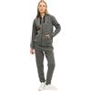 nolihoo Tuta Donna Completo Abbigliamento Da Casa Sportivo Con Cerniera Intera, Tasche E Cappuccio Per Interni Ed Esterni 2 Parti S Grigio