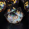 SIQUK 7 Pezzi Dadi Poliedrici Set Dadi da Gioco Dadi Nucleo Liquido D4 D6 D8 D10 D12 D20 D% per DND RPG MTG Dungeon and Dragons, Nero