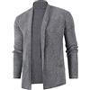 Generic Cardigan da Uomo Leggero Slim Fit Lavorato a Maglia Con Bottoni e Tasche - Maglione in Cotone Con Collo a Scialle, Grigio, XL