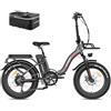 Fafrees Bici Elettrica Pieghevole, 48V 22.5Ah/1080Wh Bicicletta Elettrica 100-120KM Uomo Donna, 20 * 4.0 Fat Bike Ebike, 7 Velocità, F20 Max Grigio