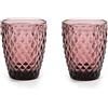 GICOS SRL Set 6 bicchieri bichiere acqua 250 ml in vetro colore rosa 10 cm GIN-820557