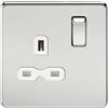 Knightsbridge sfr7000pcw 13 A senza viti 1 G Interruttore Presa con inserto bianco - cromato lucido/Argento