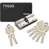 Hexiher Cilindro Serratura 40/45 mm con chiave AB, 5 chiavi master + 2 chiave dell'arredamento e CodeCard, Doppia apertura Serratura a cilindro da infilare con barra in acciaio