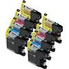 Emelina Ink Cartridges ® 8 Cartucce Compatibles Brother LC123 / LC121 Emelina Cartuccia d inchiostro Replacement Cartridge per Printer DCP-J132W DCP-J152W DCP-J552DW MFC-J650DW DCP-J752DW DCP-J4110DW, J870DW, J4410DW, J4510DW, 4610DW, J4710DW, J470DW, J65