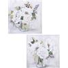 DRW Quadro tela con fiori in legno con vari colori 60 x 60 x 3 cm