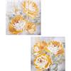 DRW Quadro tela con fiori in legno con vari colori 80 x 80 x 3 cm
