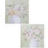 DRW Quadro tela con fiori in legno con vari colori 60 x 60 x 3 cm