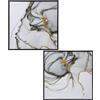 DRW Quadro tela astratta con cornice in legno con vari colori 60 x 60 x 3,5 cm