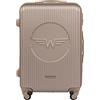 W WINGS Wings - Borsa da viaggio leggera con ruote e manico telescopico, Champagne, M, valigia, Champagner, M, custodia, Champagner, M, Caso