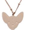 ZUKY Collana in acciao rosato Bulldog francese Barboncino Chihuahua e Zampina Cane Idea regalo Donna Ragazza