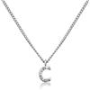 GD GOOD.designs EST. 2015 Catena con lettere in argento da donna I Collana skin-friendly con ciondolo iniziale I Catena di lettere in acciaio inossidabile in argento. (C)