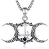 EUDORA Harmony Ball Collana in Argento Sterling 925 con Tripla Luna Lilith per Donna, Ciondolo Sigillo Lilith per Protezione Strega Strega Wicca Amuleto Gioielli Regali per Pagano, 20+2 Pollici