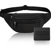 Uirheurd Marsupio Uomo Donna Marsupio Sportivo Marsupio Impermeabile Marsupio Uomo Piccolo Marsupio Nero Marsupio Running Outdoor con 4 Tasche con Cerniera Jogging Viaggio Trekking Bicicletta