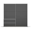 Rauch Möbel Siviglia Armadio per porte del pavimento, GraumeTallic, Misura Colore dell'alluminio, 2 portoni, incl. 2 barrette, 2 ripiani 218x210x59 cm