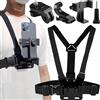 SUQ Multi-funzione Mobile Phone Chest Mount Harness Strap Holder, Phone Chest Harness Head Strap per le riprese video, Clip Holder Cell Phone Cellphone Selfie Fixation Bracket Fit (Cintura toracica)