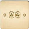 Knightsbridge FPAV2TOGPB 10 A 2 G a vie interruttore a levetta con piastra piatta - ottone lucido