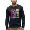 PIXEL EVOLUTION Maglie a Manica Lunga Music Stazione Audio Vintage Uomo - Taglia S - Nero