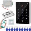 Gaocinys Kit completo del sistema di controllo di accesso RFID 125KHz WIFI Tuya Smart APP Control con 12V interruttore elettrico dell'alimentazione elettrica della serratura del bullone