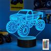 YuanDian Monster Truck Luci notturne per bambini, YuanDian Lampada 3D per auto, 16 LED che cambiano colore con telecomando e timer Idee per la decorazione della camera da letto Compleanno Natale