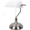 BEL AIR HOME - Lampada da Tavolo Bancario Vintage | Luce Scrivania Elegante per Bambino e Ufficio | Lampade da Comodino Orientabili, Metallo (BIANCO)