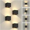 ezmyma applique da esterno led 12W, luce esterna 3000K Blanco cálido lampada da parete interno Nero para salón,jardín,puerta de entrada,pasillo -4 unidad