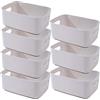 NCRGB 7 Pezzi Scatole Portaoggetti 20x14x7cm, Cestino in Plastica, Organizer per Cucina, Bagno, Ufficio - Contenitori Multiuso