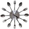 Nanxin Orologio da Parete per Cucina con Forchetta Cucchiaio Posate in Alluminio