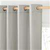 PONY DANCE Tende per Interni Corte Linen Curtains Moderne con Anelli Filtro Luce Tende Lino Semitrasparenti per Salotto Eleganti 2 Pezzi L 140 x A 145 CM, Grigio Chiaro