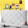mlhk Copri Testata Imbottita Letto Singolo 90 Cm Rivestimento Testiera Letto Raccordi Cuscini da Lettura Copri Testata Letto Singolo Cover Addensare AntiGraffio Cuscino,white-100cm