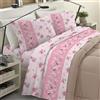 BANZAII TEXTILE INNOVATOR ONLINE Banzaii Completo Lenzuola Invernale Felpate in Flanella Anti-Pilling 100% Cotone Matrimoniale (per Materasso 160/170 cm, Altezza Fino a 35 cm) Caterina Rosa