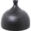 DRW Vaso da Tavolo in Alluminio Intagliato in Nero 29x29x25cm, Metallo