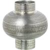 DRW Vaso da Tavolo in Alluminio Intagliato Anticato 26x26x26x26cm, Metallo, Argento Invecchiato, 26x26x26cm