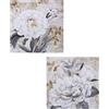 DRW Quadro tela con fiori in legno con vari colori 40 x 40 x 3 cm