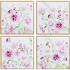 DRW Quadro tela con fiori e cornice in legno con vari colori 30 x 30 x 2 cm