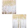 DRW Quadro tela con alberi in legno con vari colori 80 x 80 x 3 cm