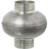 DRW Vaso da Tavolo in Alluminio Intagliato Anticato 26x26x26x26cm, Metallo, Argento Invecchiato, 26x26x26cm