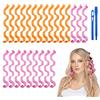 URAQT Bigodini per Styling Capelli, 24 Pz Styler a Mossi Magici senza Calore a 30 cm, Bigodini Morbidi Flessibili con 1 Set di Ganci per Capelli per Uso Domestico e Fai-da-te